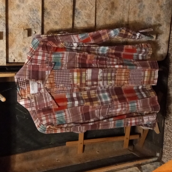 Vintage 60 70 s shirt. Elderado. Plaid. Red Greens. 14.5. Small - Picture 2 of 4